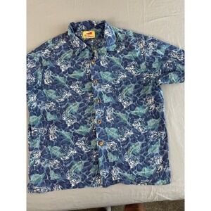 Vintage Paradise on‎ a Hanger Hawaiian Shirt XXL Mens Swordfish Print Camp